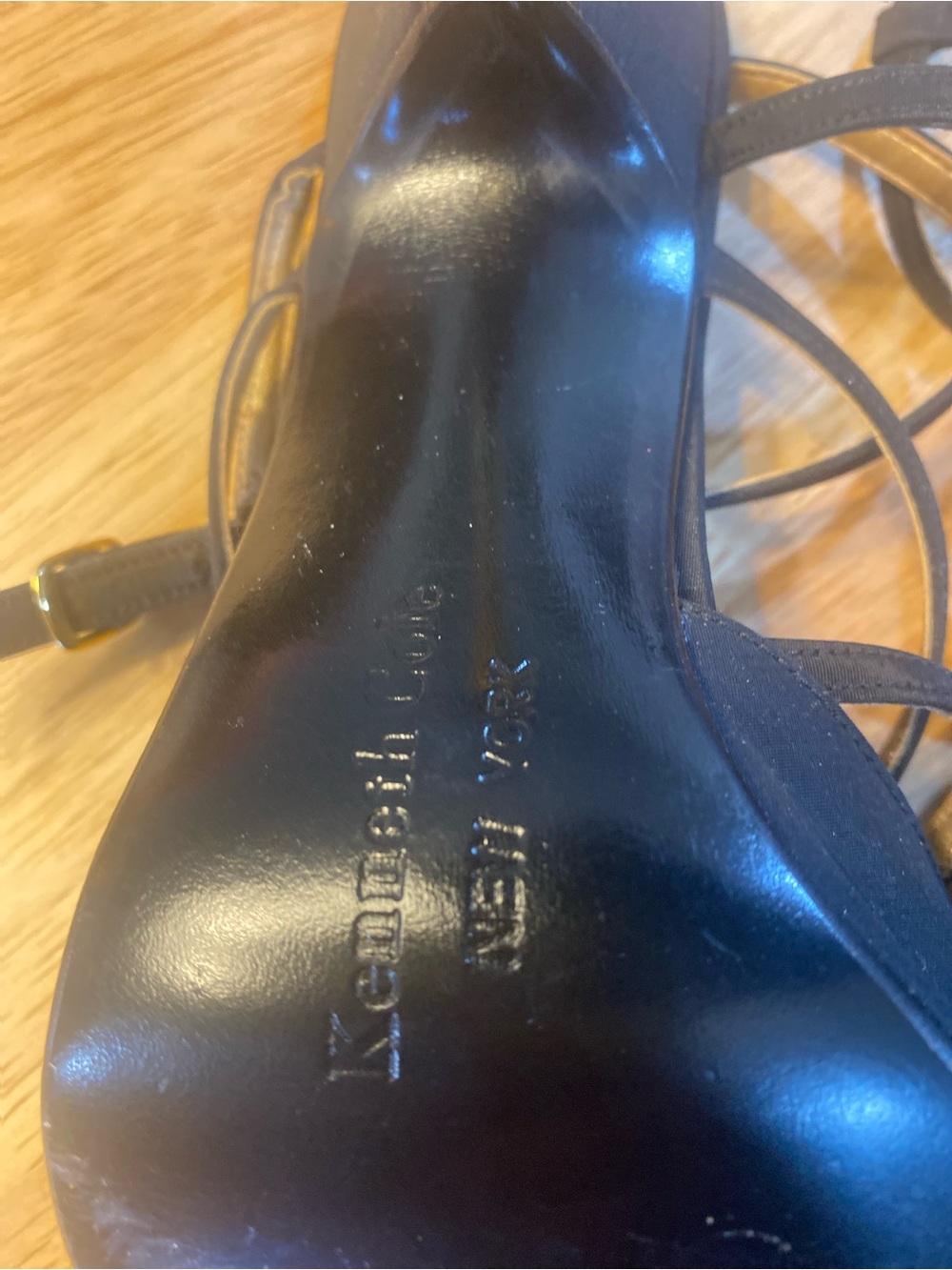 Kenneth Cole Black Strappy Satin Pointed-Toe Heels - Picture 7 of 8